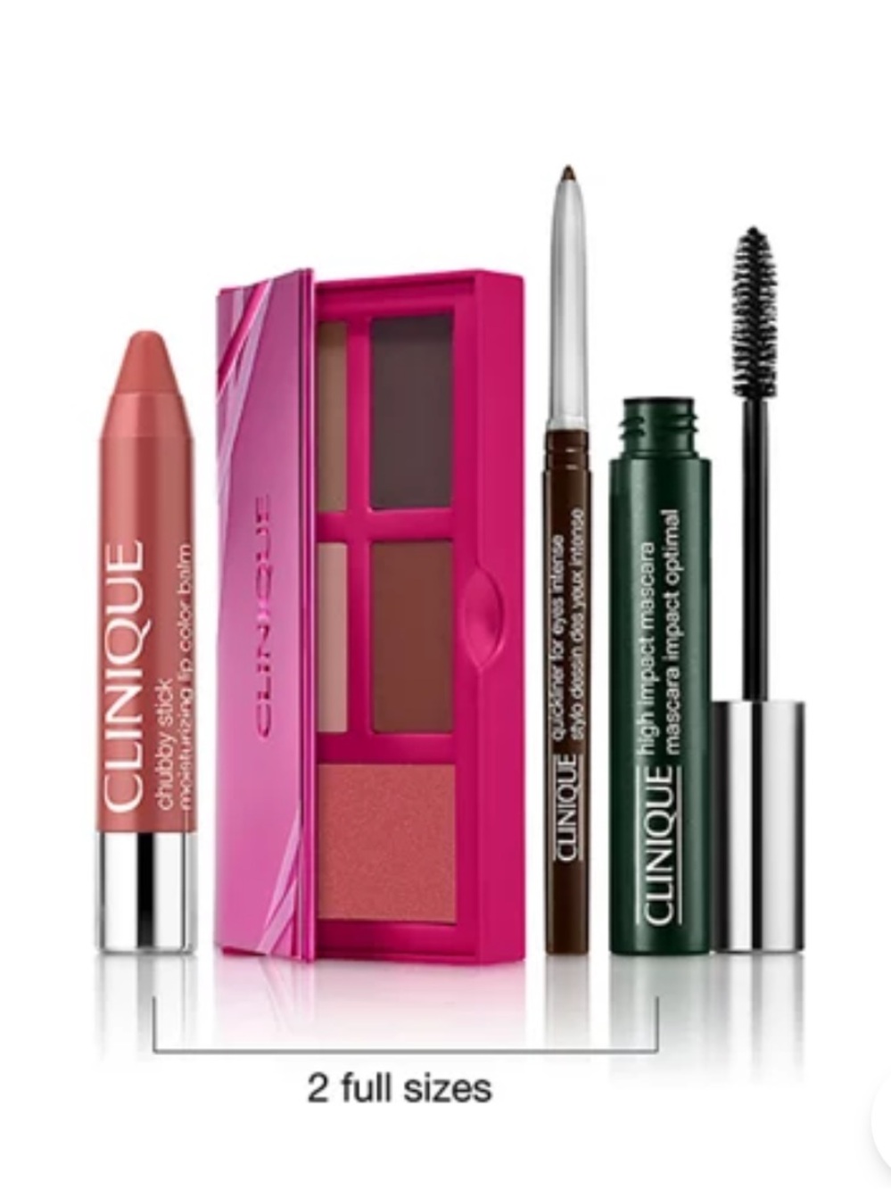 Clinique Pink Lip Crayon & Eye Set with Brown Pencil and Black Mascara